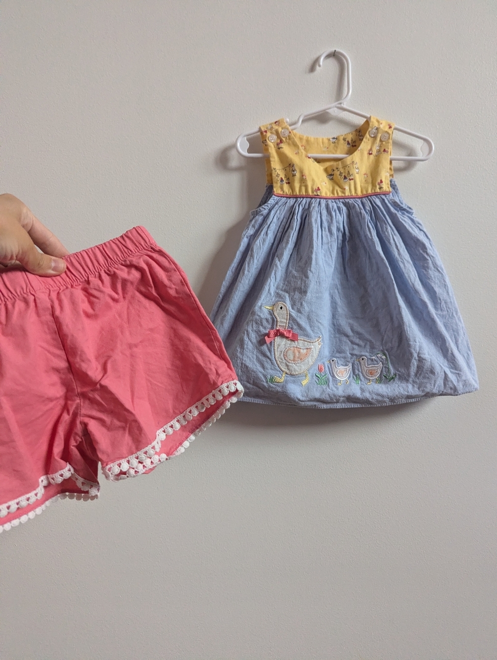 Ricrac & Ruffles 4T Girls Mother Duck Outfit Summer